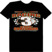 Earhardt Racing 3 picture on a black T-shirt